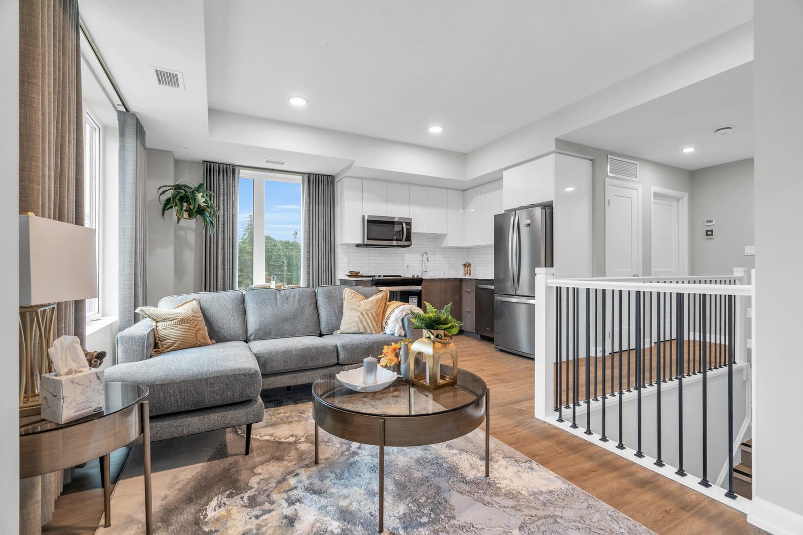 Open living area at the top of the stairs in the Sapphire model home.